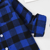 Toddler Kids Boys' Plaid Letter Print Shirt - PrettyKid