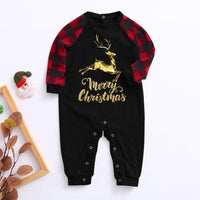 Parent-Child Merry Christmas Elk Plaid Printed Pajamas Sets Mommy And Me Outfits Wholesale - PrettyKid