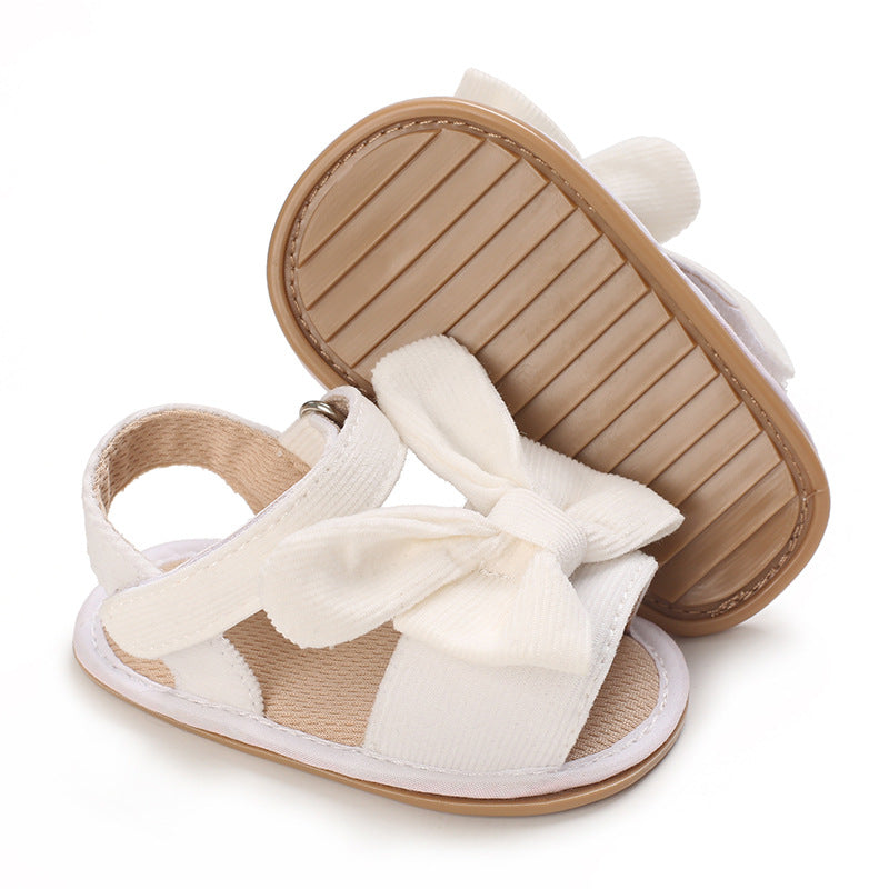Baby Girls Summer Sandals Cute Bow Knot Rubber Sole Non-slip Toddler Shoes - PrettyKid