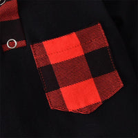 Baby Boys Plaid Stitching Solid Color Long-sleeved Small Gentleman Jumpsuit - PrettyKid