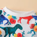 Toddler Boys' Long Sleeves and Trousers Cotton Sweater Dinosaur Suit - PrettyKid