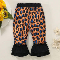 Toddler Girls' Sunflower Printed Long Sleeve Top Leopard Pants Set - PrettyKid