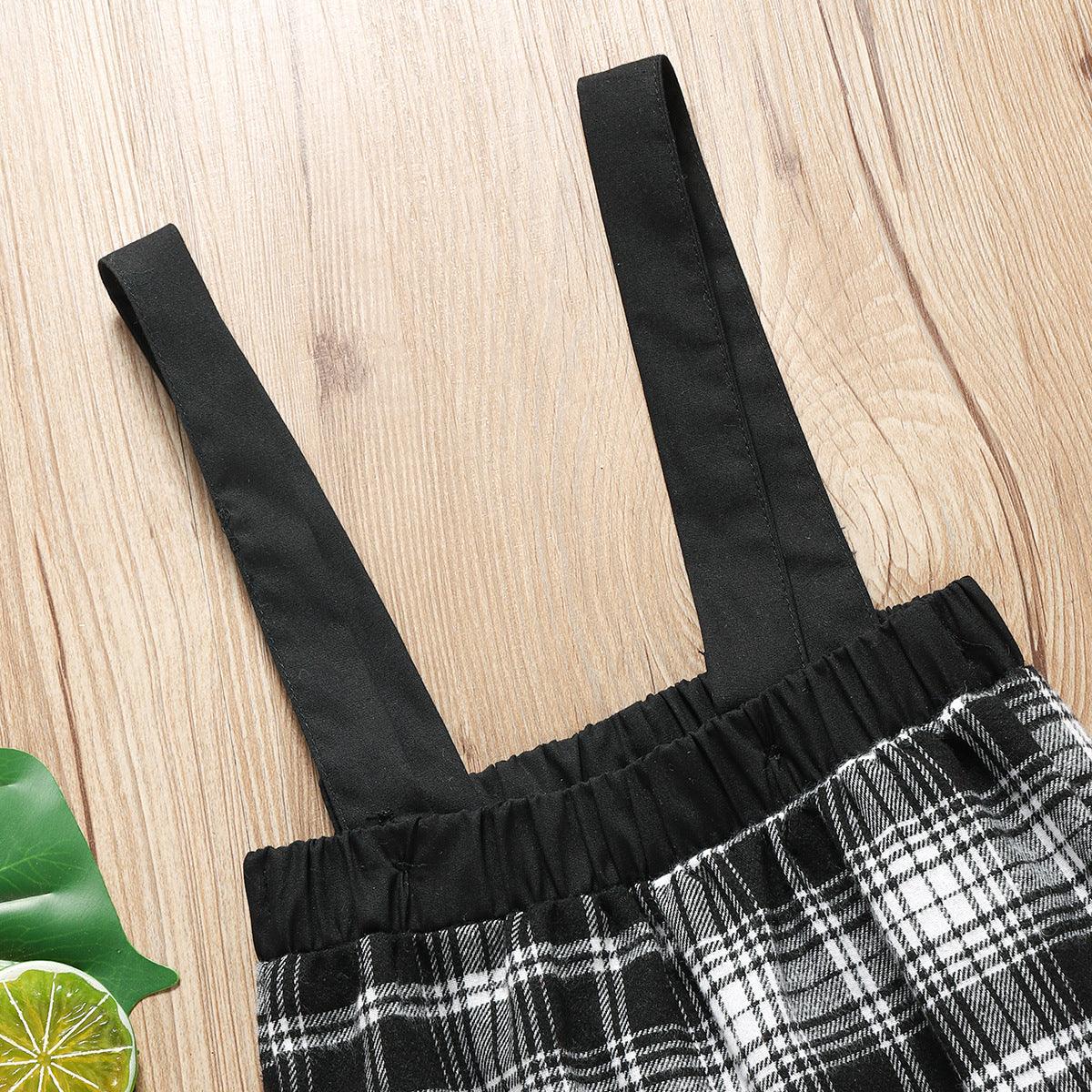 Toddler Kids Boys' Plaid Suspenders Cheap Wholesale Kids Clothing - PrettyKid