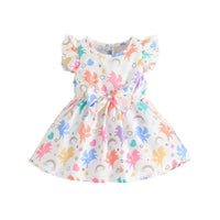 2023 Summer New Dress Unicorn Print Dress - PrettyKid