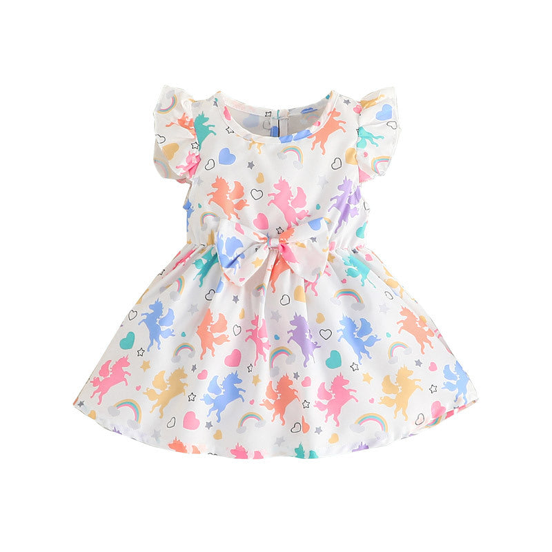 2023 Summer New Dress Unicorn Print Dress - PrettyKid