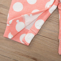 Baby Girls Lovely Pink Polka Dot Long Sleeve Jumpsuit - PrettyKid