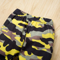 Toddler Boys Black Long Sleeve Letter Printed Camouflage Pants Set - PrettyKid