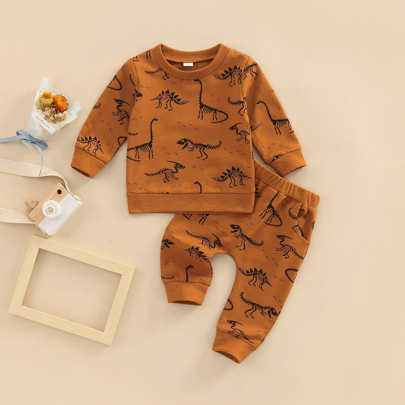 Boy's suit Cartoon dinosaur print children's suit - PrettyKid