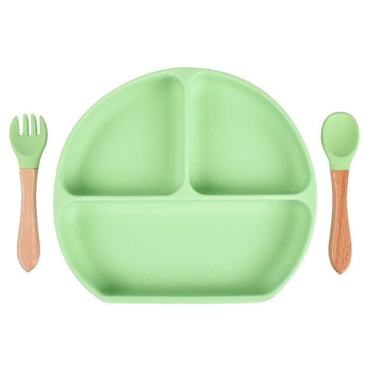 Baby Sub Format Dinner Plate Spoon Fork Silicone Set Children's Tableware - PrettyKid