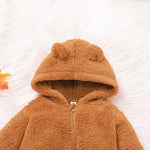 Baby Boys Girls Cute Fluffy Hooded Long Sleeved Jumpsuit - PrettyKid