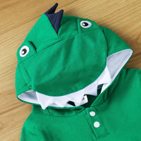 Baby Boy's Green Dinosaur Long Jumpsuit Plain Baby Clothes Wholesale - PrettyKid