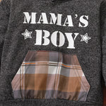 Toddler Boys MAMA'S/DADDY'S BOY Letter Hoodie Plaid Print Pants Set - PrettyKid