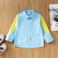 Toddler Boys' Stand Collar Long Sleeve Shirt - PrettyKid