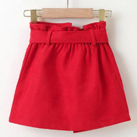 Toddler Kids Girls Solid Color Half Skirt Cotton with Waistband Short Skirt - PrettyKid