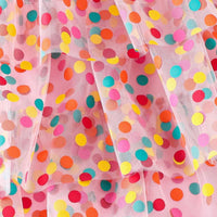 Summer Girls' Rainbow Polka Dot Gauze Sling Cake Skirt Girls' Dress