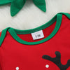Baby Girls Christmas Deer Long Sleeved One-piece Dress Mesh Skirt Hair Band Suit - PrettyKid
