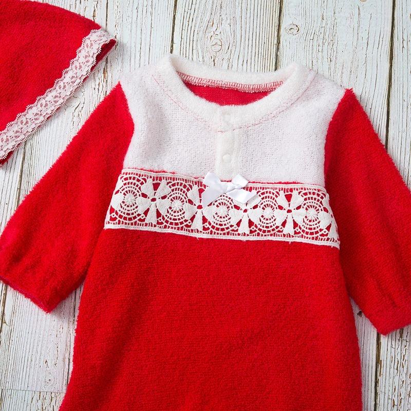 Baby Boys Girls Solid Color Long Sleeve Christmas Printed Jumpsuit - PrettyKid