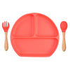 Baby Sub Format Dinner Plate Spoon Fork Silicone Set Children's Tableware - PrettyKid