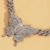 Full Diamond Large Butterfly Neck Alloy Neck Chain - PrettyKid