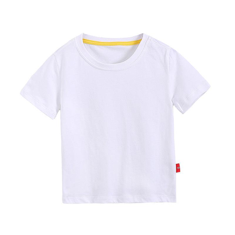 2021 Summer Children's T-shirt Solid Short Sleeve Round Neck Top - PrettyKid