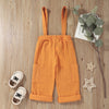 Toddler Kids Solid Cotton Suspenders Trousers - PrettyKid