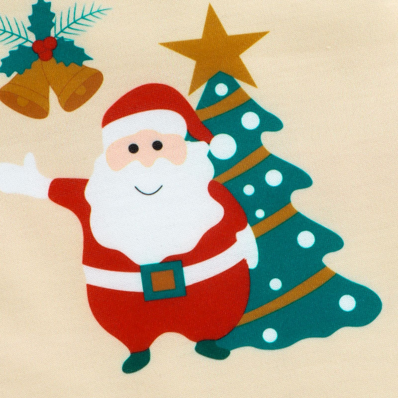 Baby Solid Color Cartoon Santa Claus Print Round Neck Jumpsuit - PrettyKid