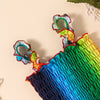 Toddler Kids Girls Rainbow Sleeveless Pleated Halter Denim Skirt Set - PrettyKid