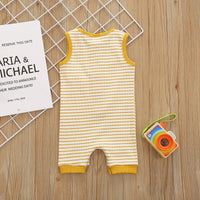 Toddler kids summer sleeveless striped jumpsuit baby crawling suit - PrettyKid