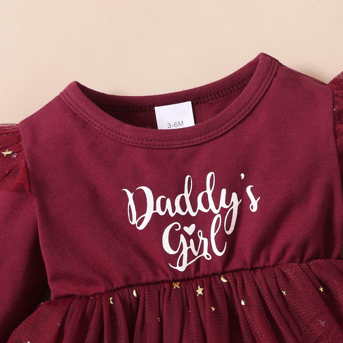 Toddler Girls Solid Daddy's Girl Lettered Screen Stitched Dress - PrettyKid