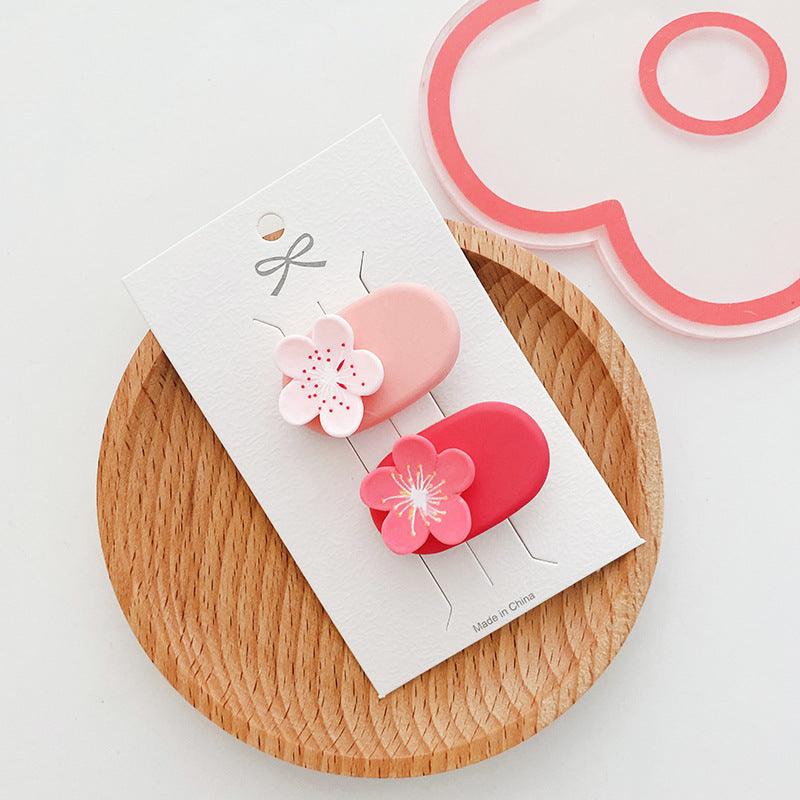 Sweet and Beautiful Girl's Pink Flower Hair Ring Lovely Fringe Hairpin Girls Hair Accessories