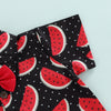 Toddler Kids Boys Watermelon Print Short Sleeve Lapel Shirt Solid Color Suspender Pants Bow Tie Set - PrettyKid