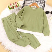 Toddler Kids Boys and Girls Solid Color Long Sleeved Leisure Suit - PrettyKid