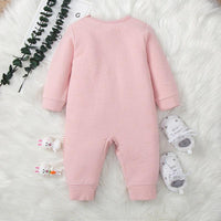 Baby Girls Cute Rabbit Print Stripe Jumpsuit - PrettyKid