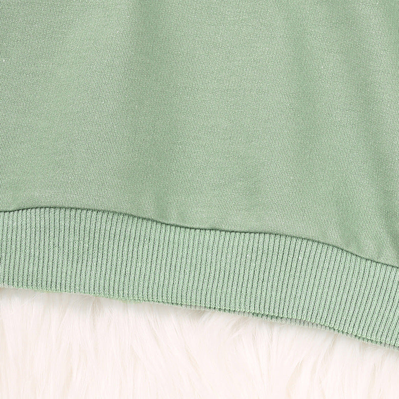 Toddler Kids Solid Color Long-sleeved Sweatshirt and Pants Set - PrettyKid