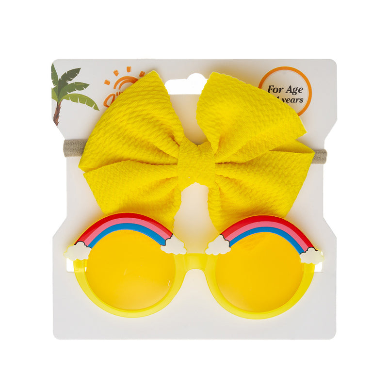 Children's Sun Lens Belt Suit Sunglasses Hair Belt Two-piece Set