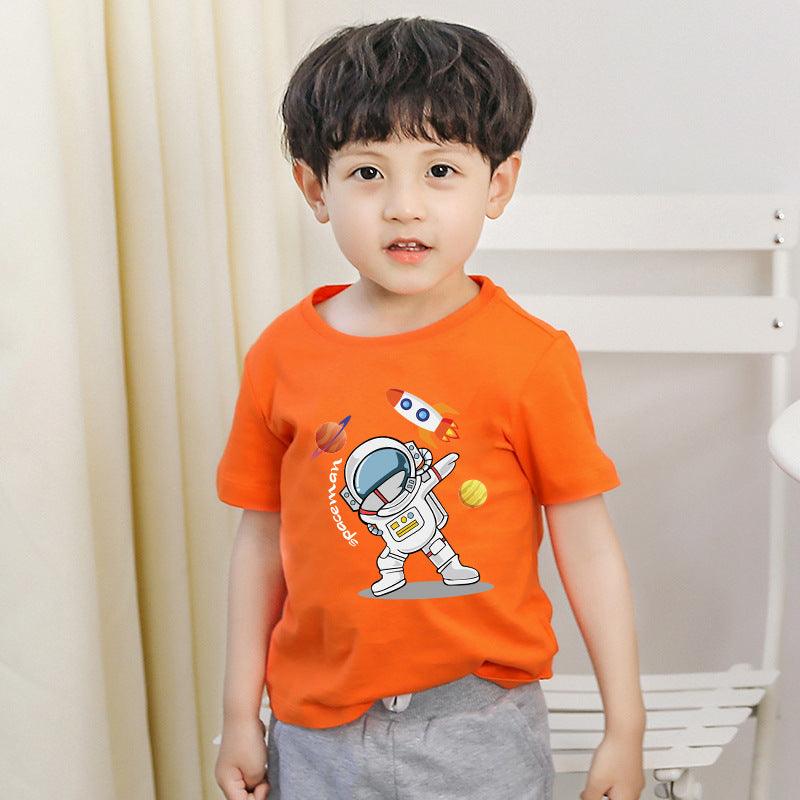 9M-12Y Short Sets For Boys Astronaut Short Sleeve Drawstring Kids Clothes Wholesale - PrettyKid