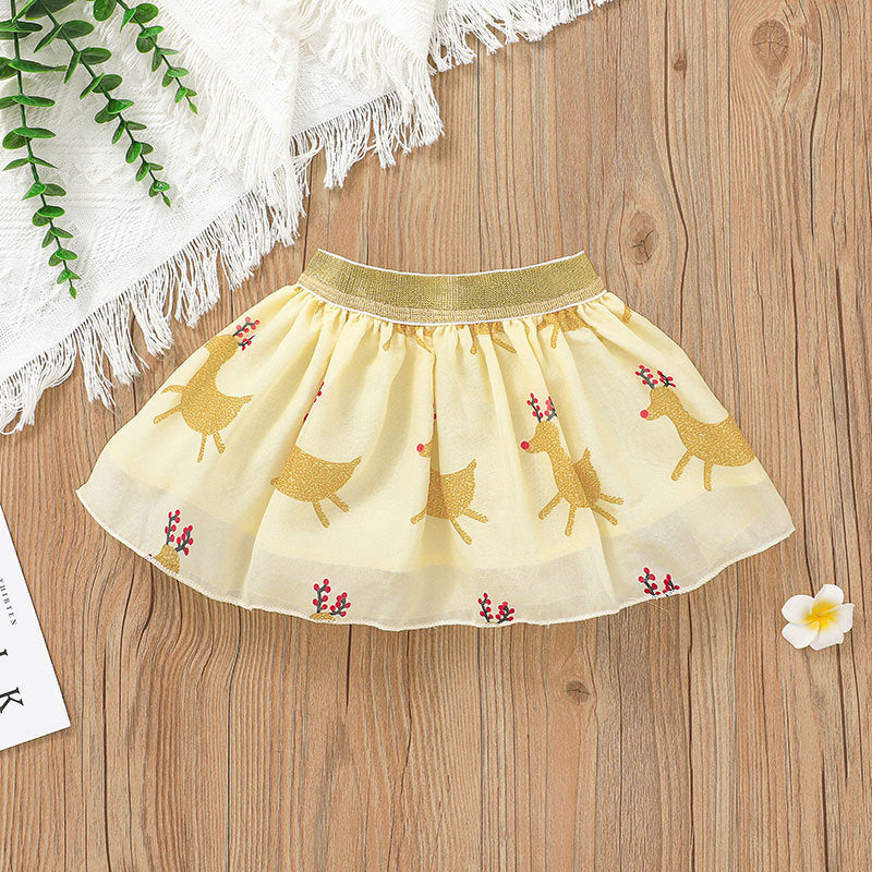 Baby Girls Christmas Long Sleeve Jumpsuit Mesh Skirt Set - PrettyKid