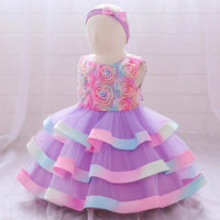 Baby Girls Flower Cake Puffy Skirt Baby Girl Dresses Wholesale - PrettyKid