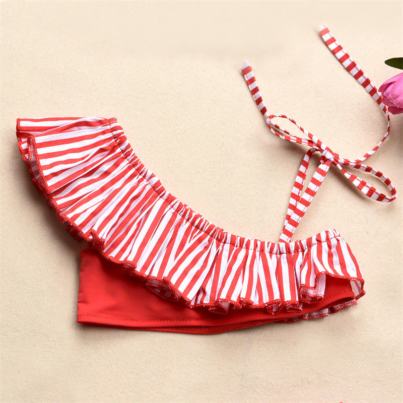 9M-6Y Printing Fungus Trim Cute Toddler Girl Swimsuits Wholesale Girls Clothes With Headband - PrettyKid