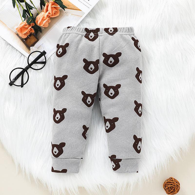 Toddler Cartoon Panda Printed Long Sleeve Sweater Pants Set - PrettyKid