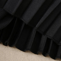 Toddler Kids Girls' Black Simple Pleated Skirt Skirt Skirt - PrettyKid