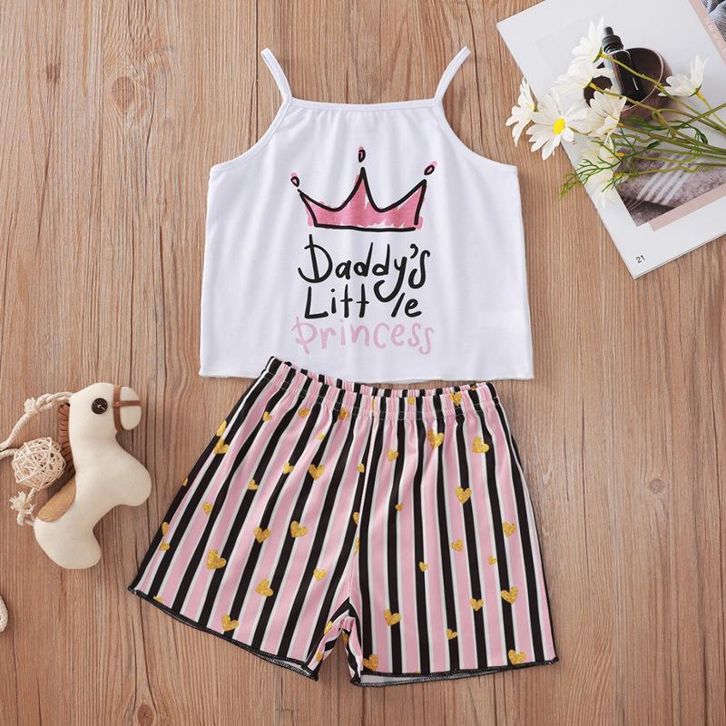 White Letter Stripes Printing Suit - PrettyKid