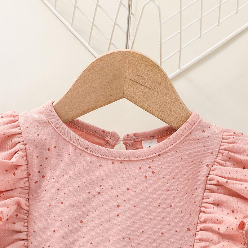 Toddler Kids Bow Pink Long Sleeve Dress - PrettyKid