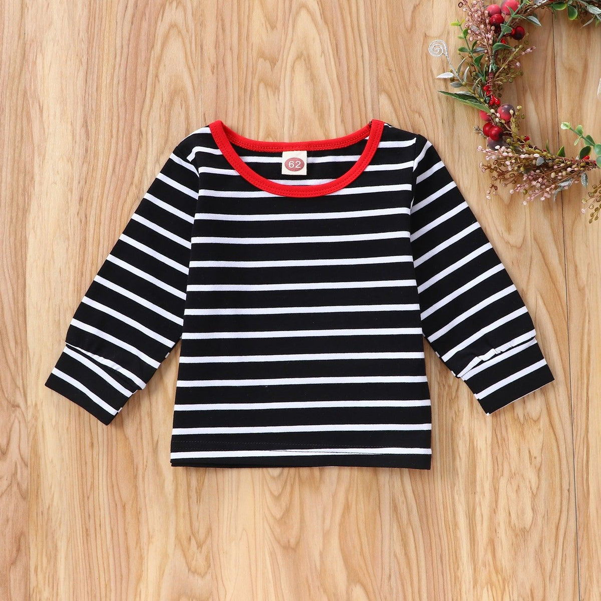 Baby Christmas Dress Long Sleeve Striped Elk Suit - PrettyKid