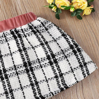 Toddler Kids Girls Pink Plaid Pullover Skirt Set - PrettyKid