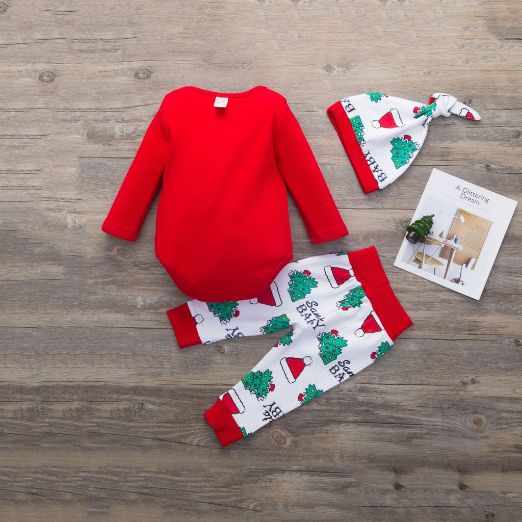 Baby Cartoon Long-sleeved One-piece Pantsuit Christmas Dress - PrettyKid
