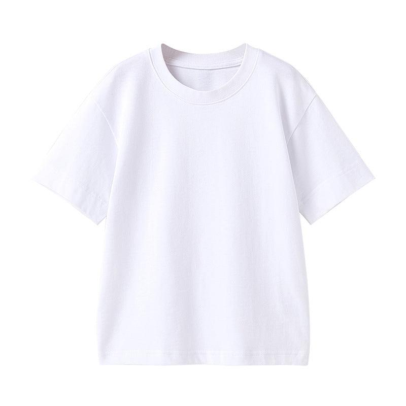 2021 Summer Cotton T-shirt Loose Short Sleeve Solid Bottomed Shirt Top - PrettyKid