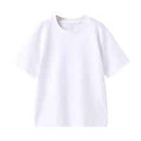 2021 Summer Cotton T-shirt Loose Short Sleeve Solid Bottomed Shirt Top - PrettyKid