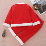 Toddler Kids Girls Santa Claus Lace Up Jacket Pants Set Children Clothing Vendors - PrettyKid