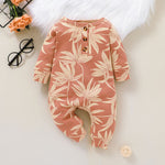 Baby Plant Printed Long Sleeve Jumpsuit - PrettyKid